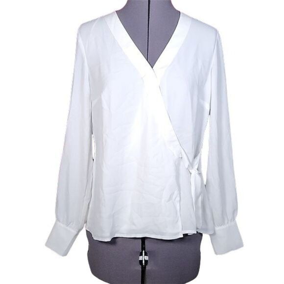 Vince Camuto Long Sleeve Wrap Blouse Sz XS - Picture 1 of 16